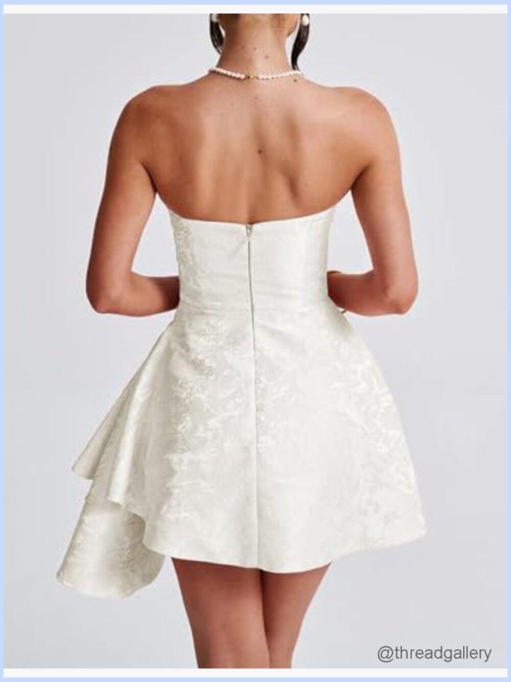 Strapless Corset Mini Dress A-line Jacquard Homecoming Prom - Picture 3 of 4
